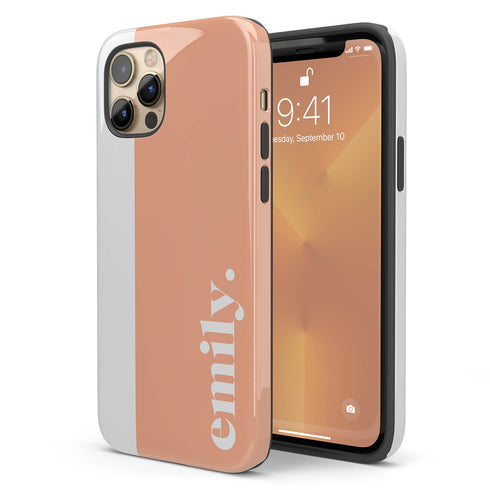 Elegant Striped Custom Serif Name iPhone Case